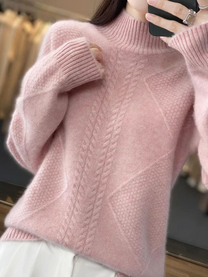 Elizabeth | Effortless Cable Knit Turtleneck Christmas Sweater Women
