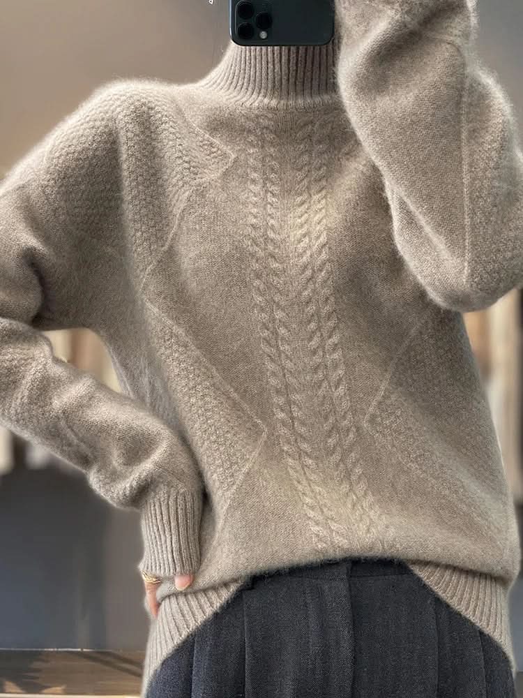 Elizabeth | Effortless Cable Knit Turtleneck Christmas Sweater Women
