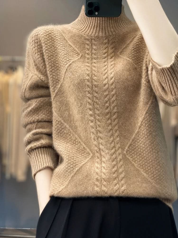 Elizabeth | Effortless Cable Knit Turtleneck Christmas Sweater Women