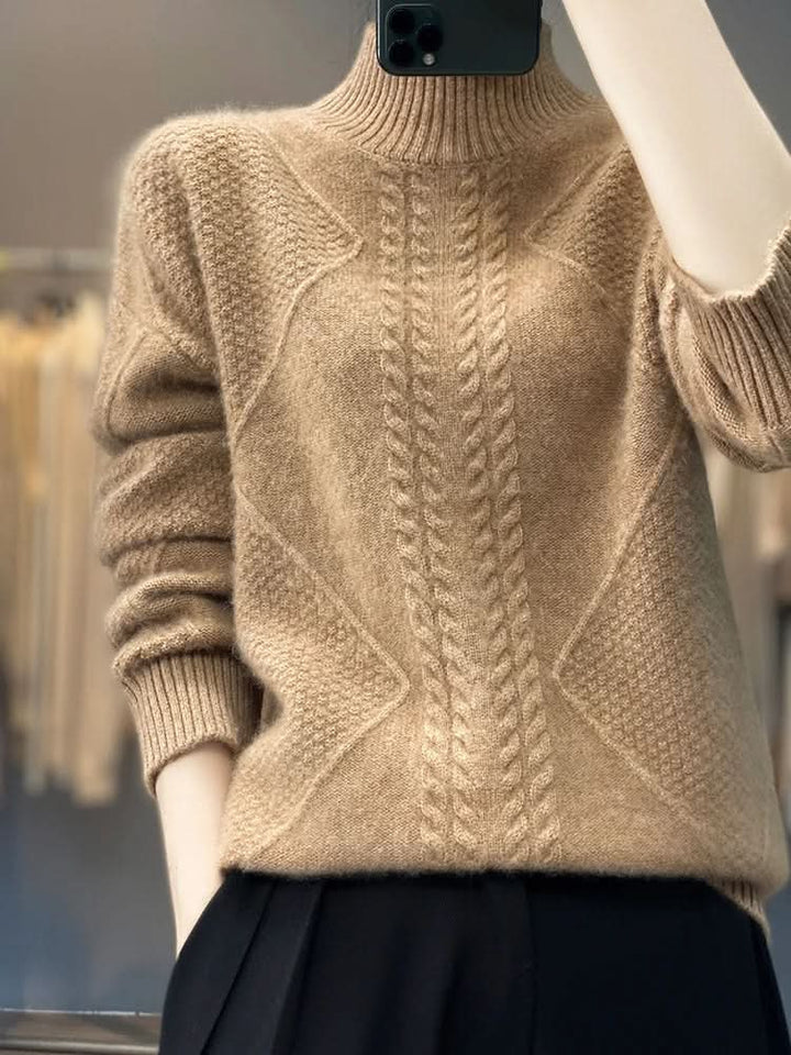 Elizabeth | Effortless Cable Knit Turtleneck Christmas Sweater Women