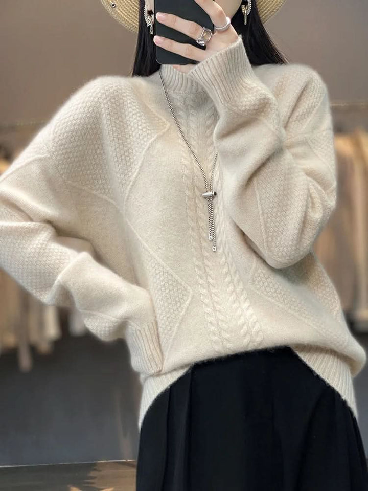 Elizabeth | Effortless Cable Knit Turtleneck Christmas Sweater Women