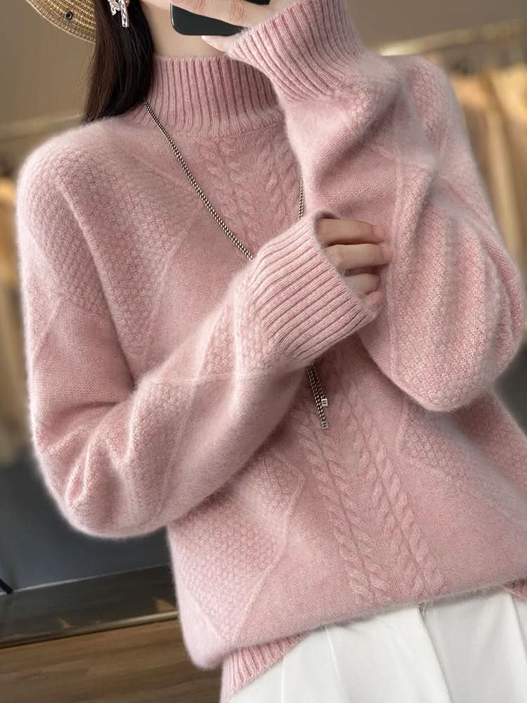 Elizabeth | Effortless Cable Knit Turtleneck Christmas Sweater Women