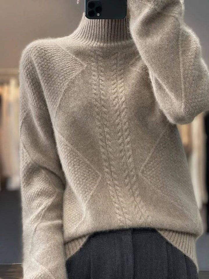 Elizabeth | Effortless Cable Knit Turtleneck Christmas Sweater Women