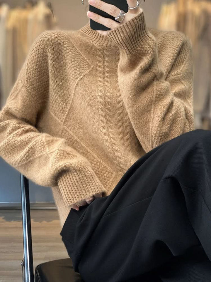 Elizabeth | Effortless Cable Knit Turtleneck Christmas Sweater Women
