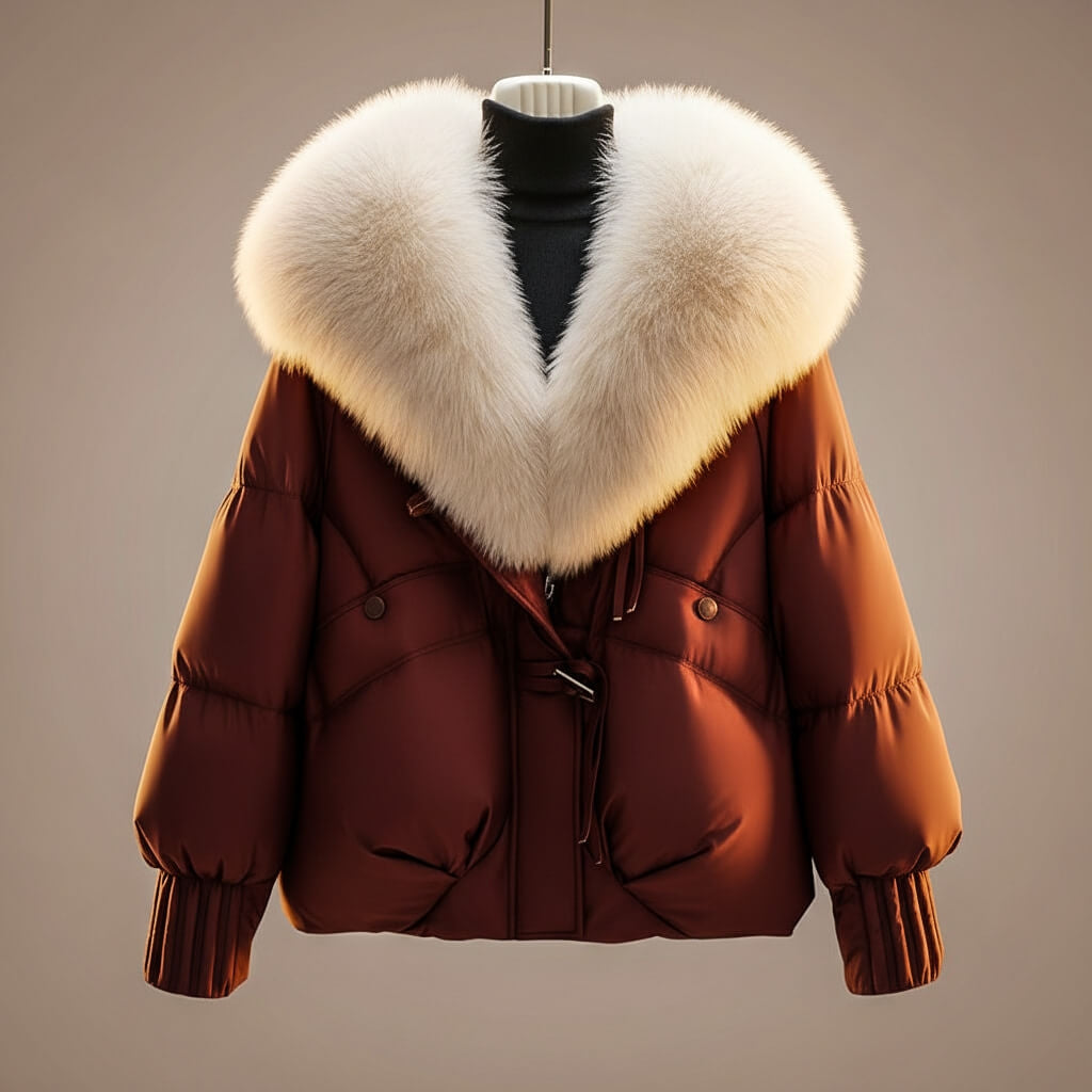Elizabeth | Stylish Oversized Faux Fur Collar Puffer Jacket