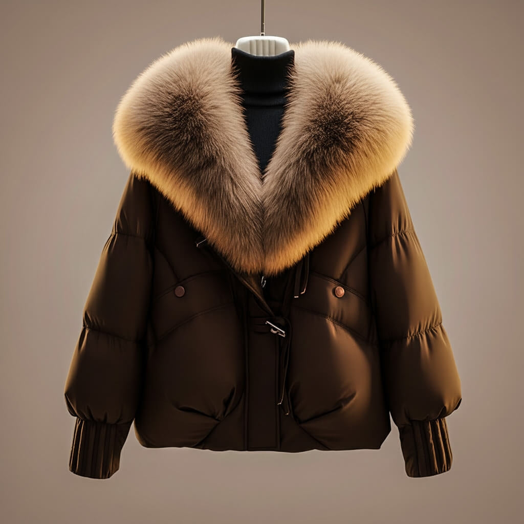 Elizabeth | Stylish Oversized Faux Fur Collar Puffer Jacket