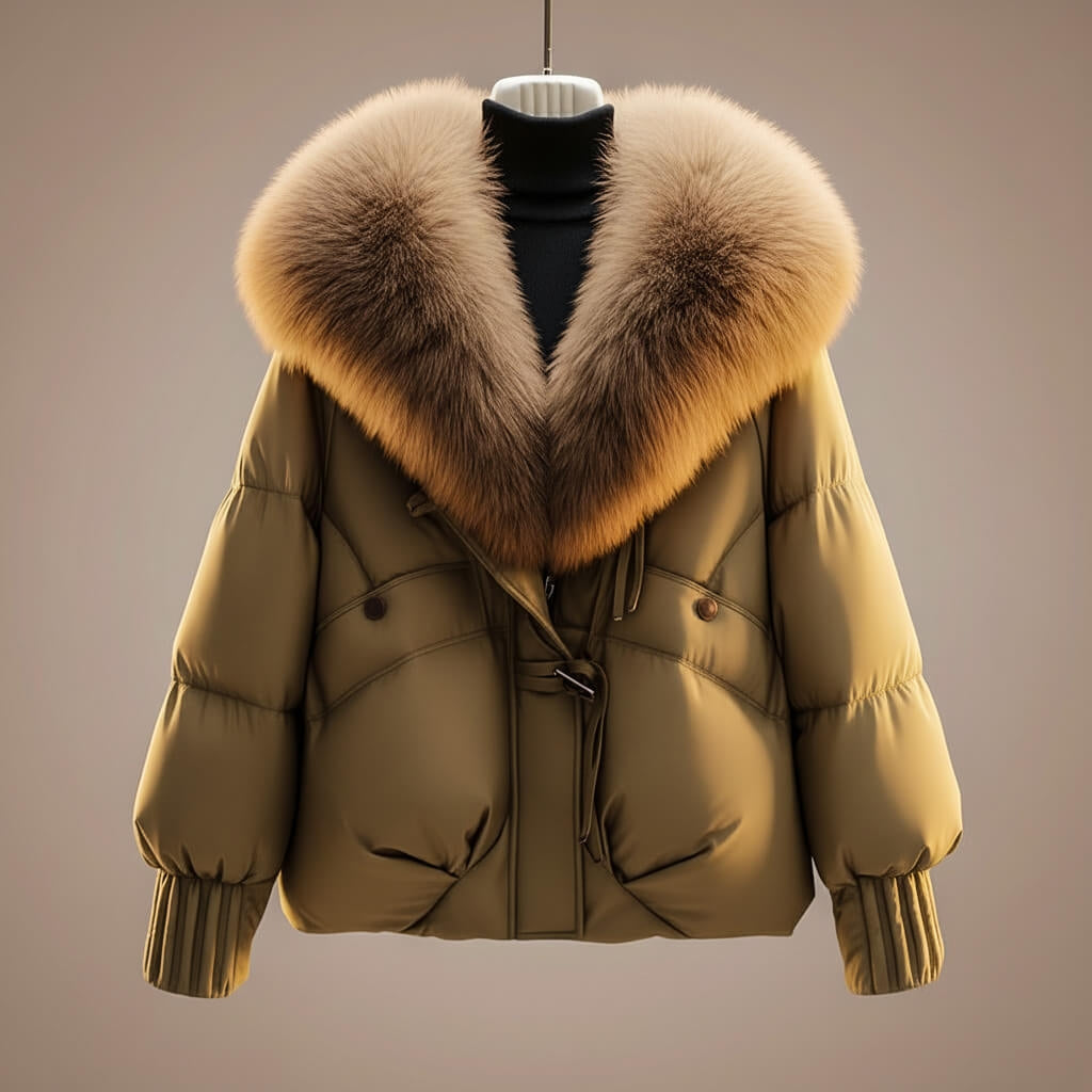 Elizabeth | Stylish Oversized Faux Fur Collar Puffer Jacket