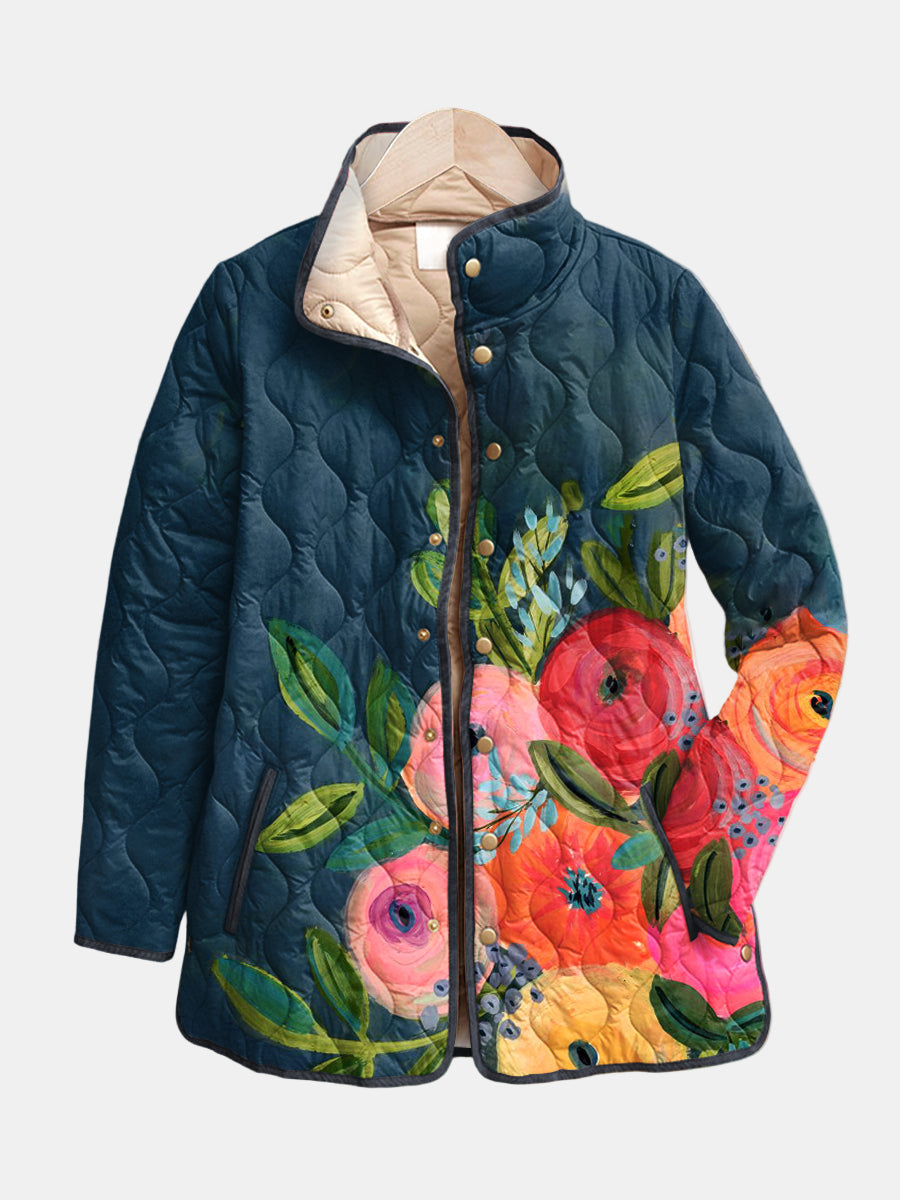 Emily | Chic Floral Quilted Puffer Jacket