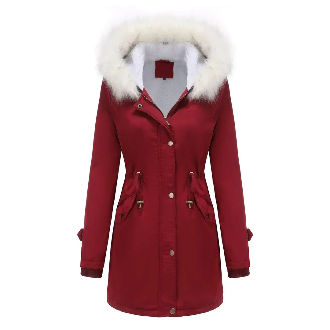 Emily | Classic Hooded Fur Coat Parka with Drawstring Waist