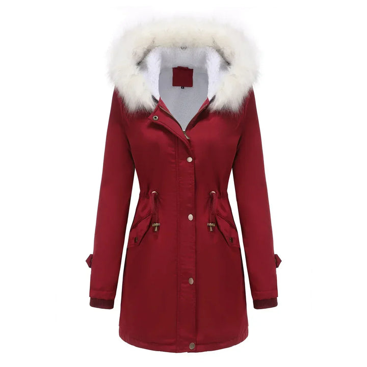 Emily | Classic Hooded Fur Coat Parka with Drawstring Waist