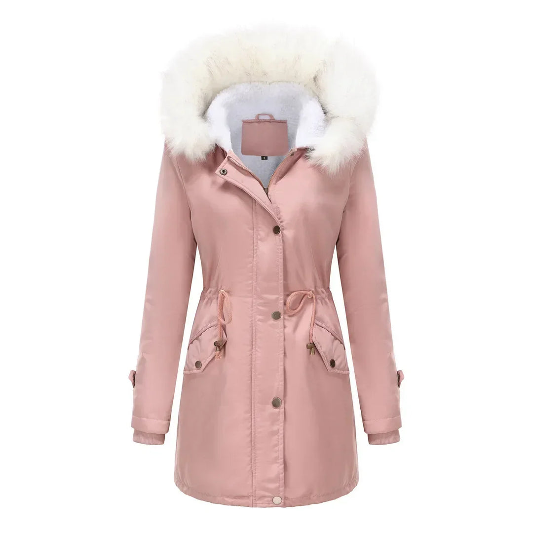 Emily | Classic Hooded Fur Coat Parka with Drawstring Waist