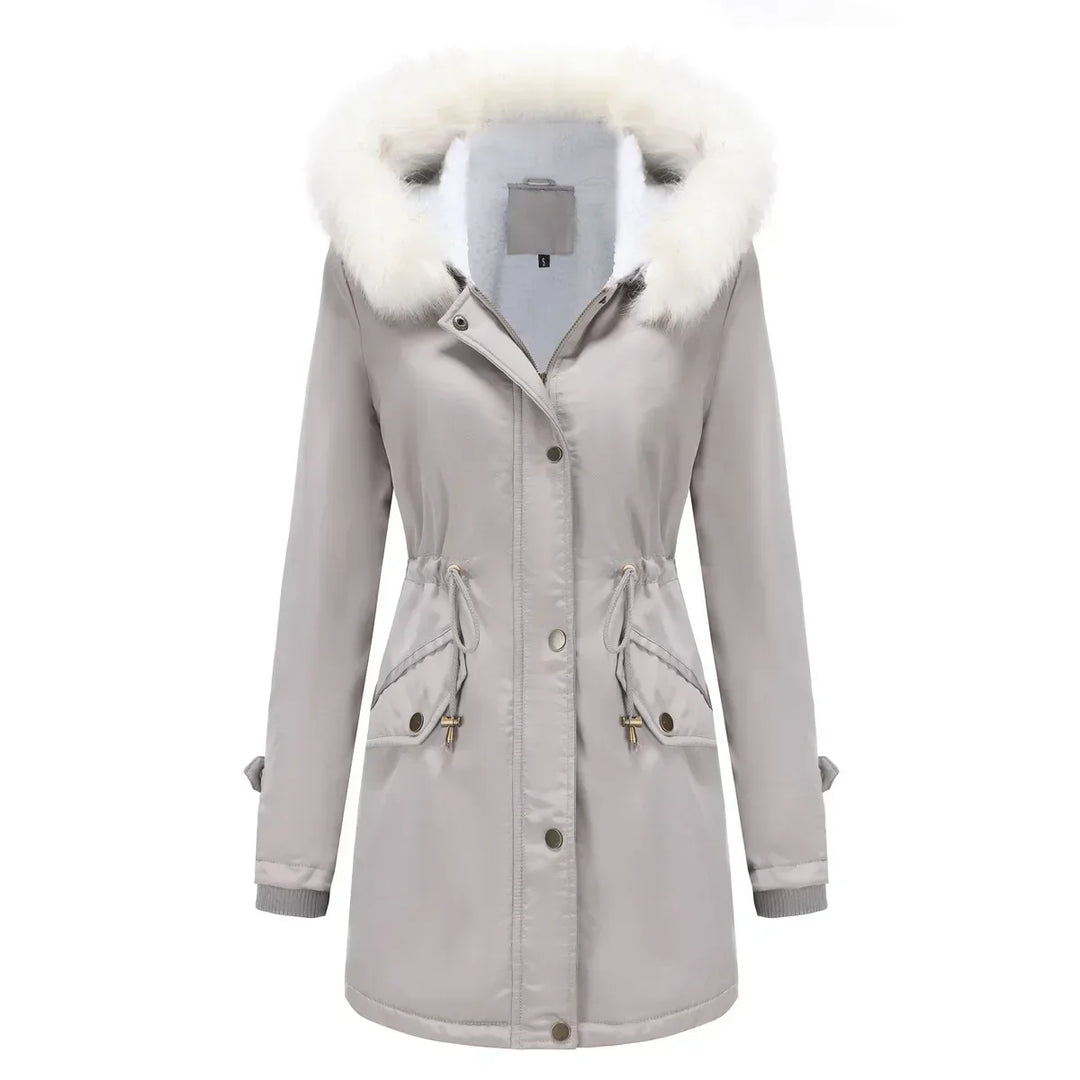 Emily | Classic Hooded Fur Coat Parka with Drawstring Waist
