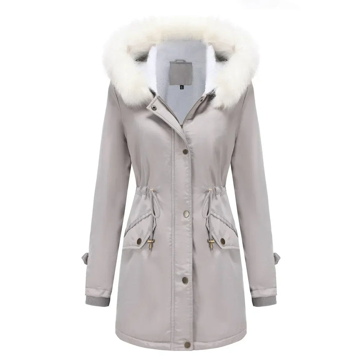 Emily | Classic Hooded Fur Coat Parka with Drawstring Waist