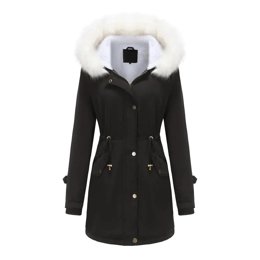 Emily | Classic Hooded Fur Coat Parka with Drawstring Waist