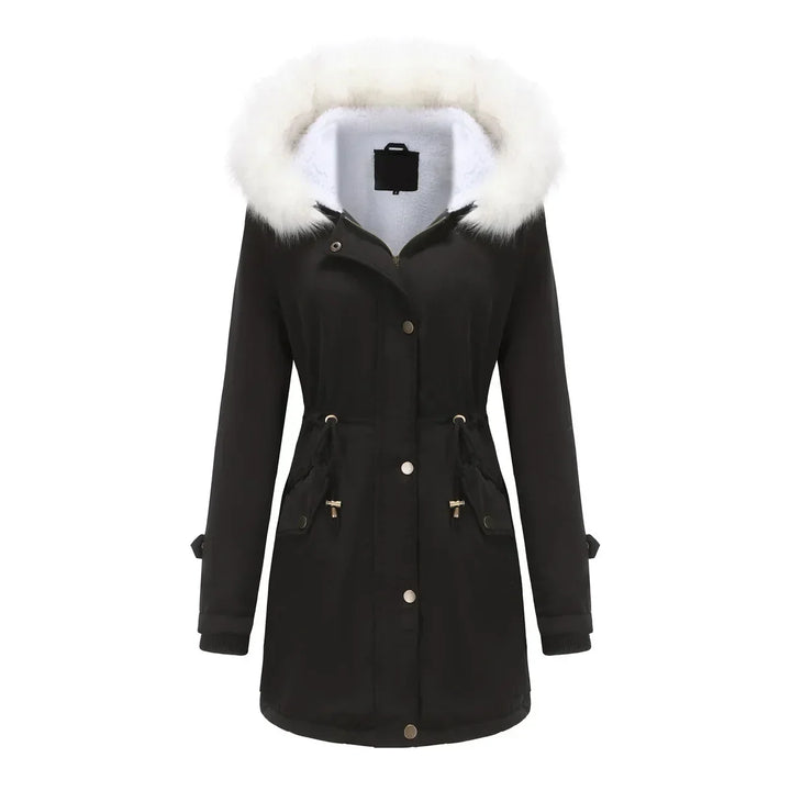 Emily | Classic Hooded Fur Coat Parka with Drawstring Waist