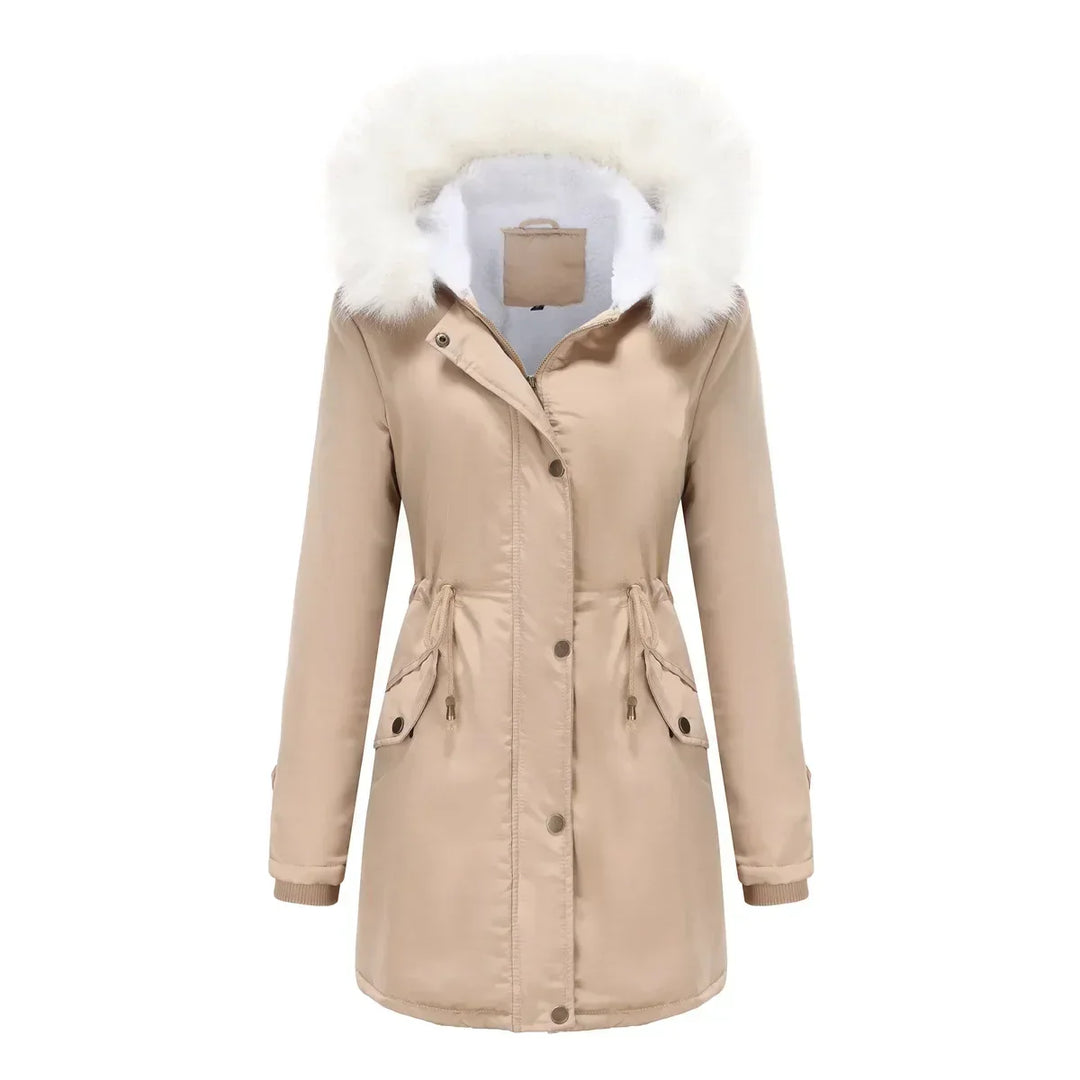 Emily | Classic Hooded Fur Coat Parka with Drawstring Waist