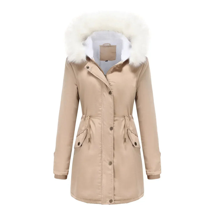 Emily | Classic Hooded Fur Coat Parka with Drawstring Waist