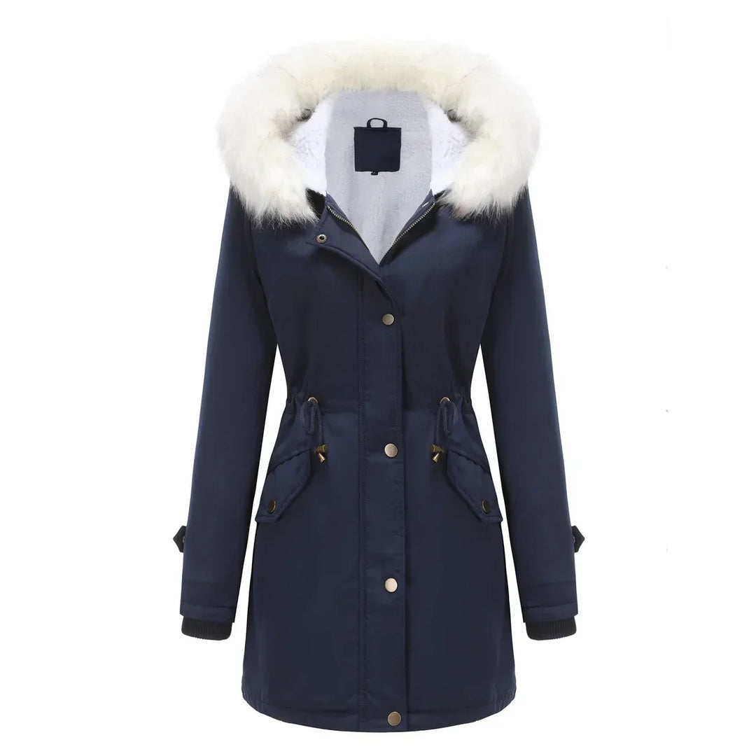 Emily | Classic Hooded Fur Coat Parka with Drawstring Waist