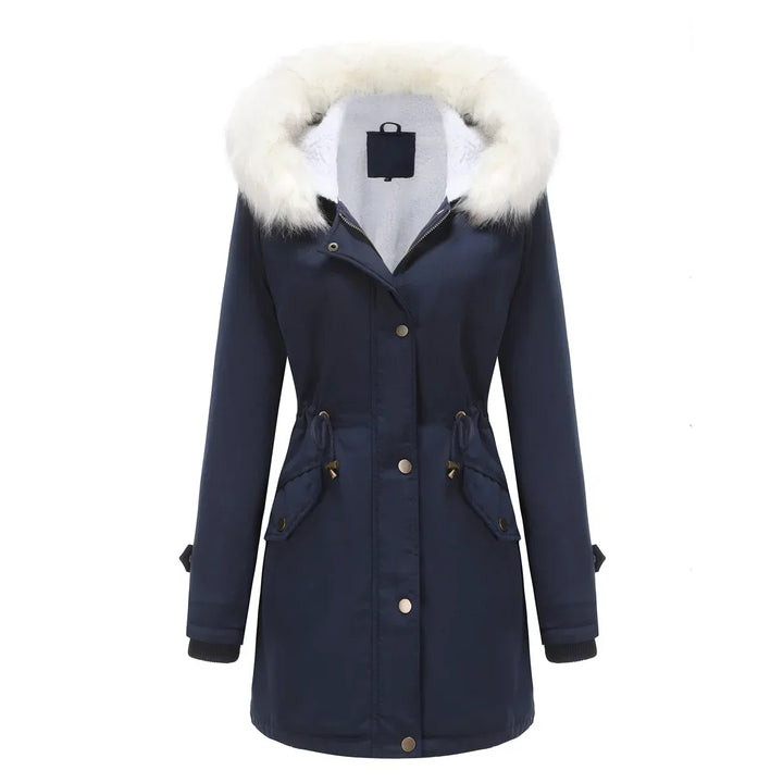 Emily | Classic Hooded Fur Coat Parka with Drawstring Waist