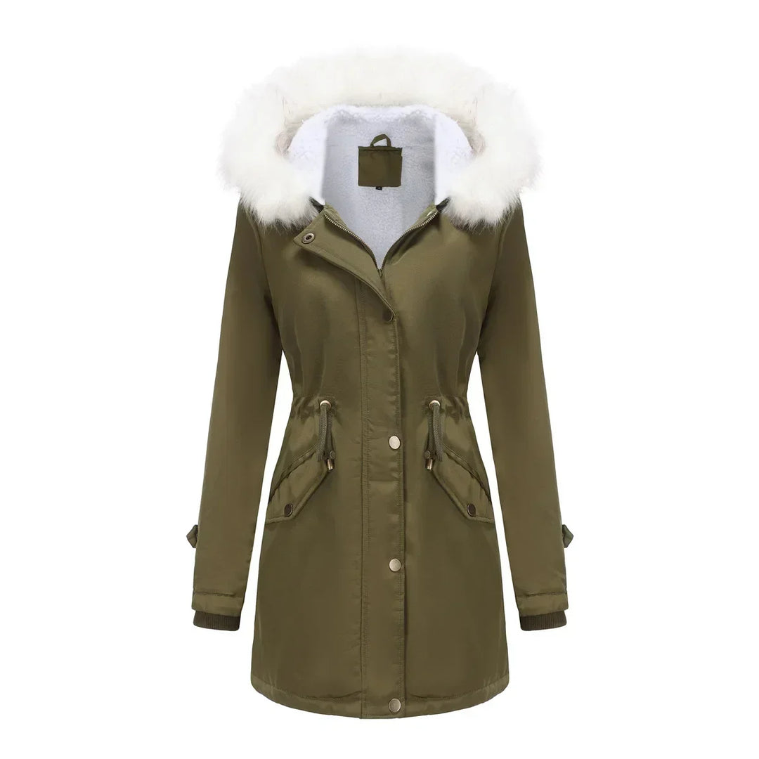 Emily | Classic Hooded Fur Coat Parka with Drawstring Waist