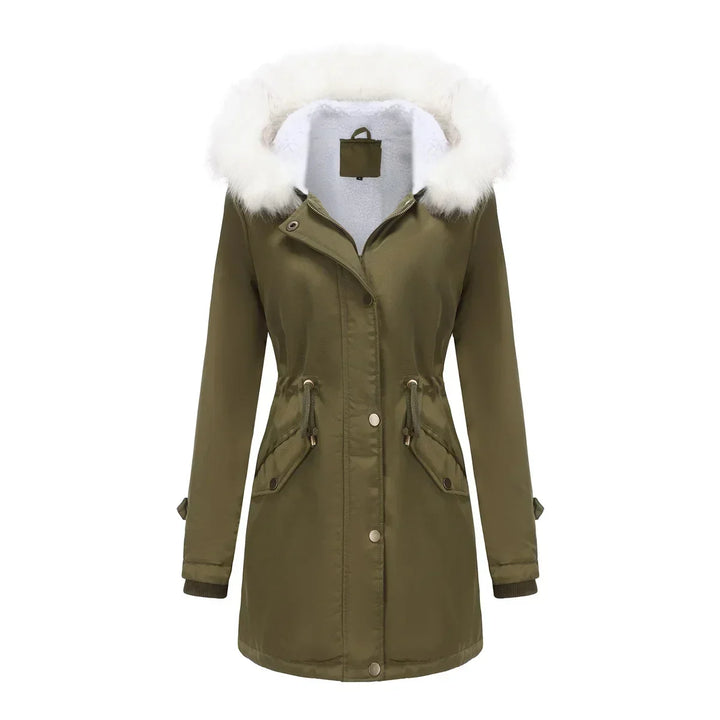 Emily | Classic Hooded Fur Coat Parka with Drawstring Waist