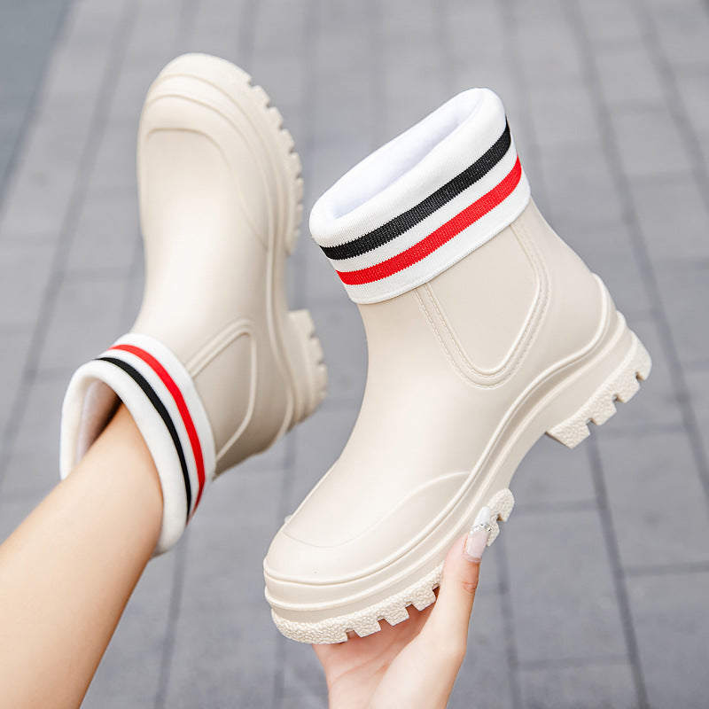 Emily | Sophisticated Chunky Platform Ankle Rain Boots