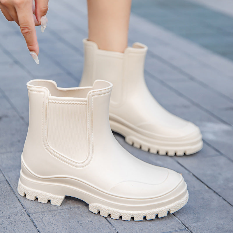 Emily | Sophisticated Chunky Platform Ankle Rain Boots