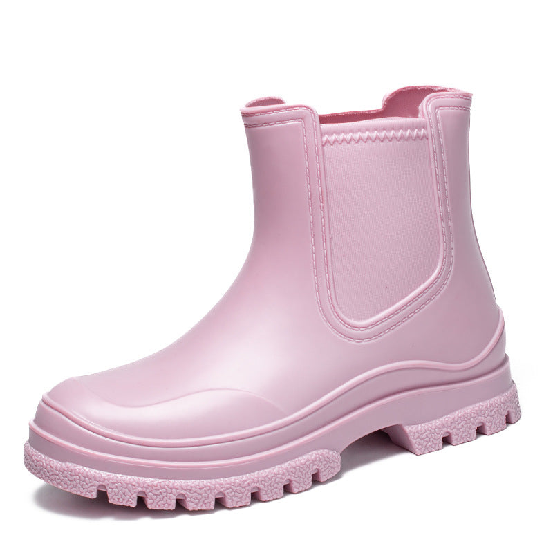 Emily | Sophisticated Chunky Platform Ankle Rain Boots