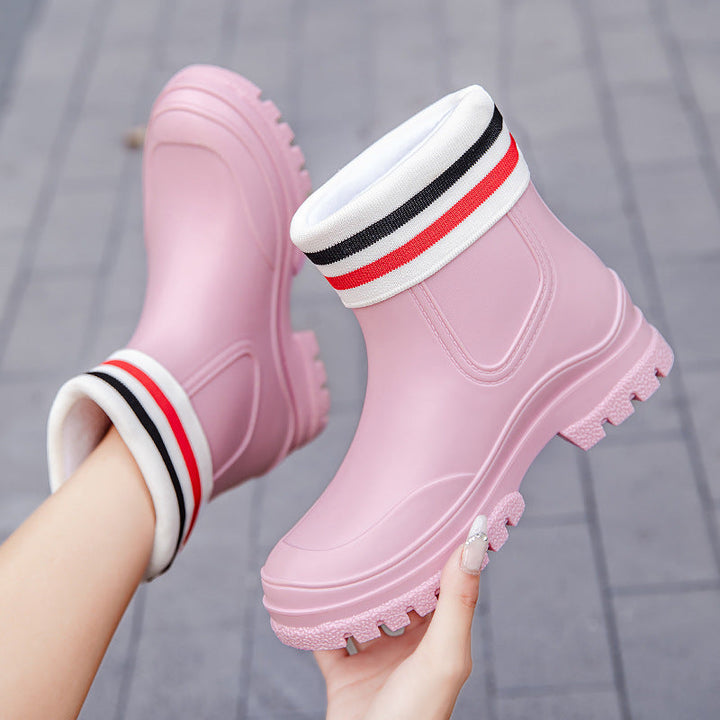 Emily | Sophisticated Chunky Platform Ankle Rain Boots