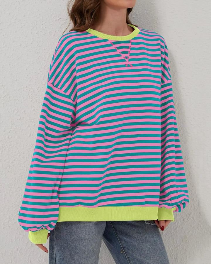Emily | Stylish Striped Oversized Crewneck Sweatshirt