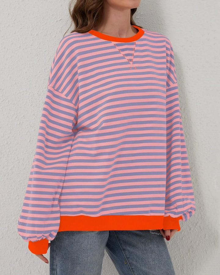 Emily | Stylish Striped Oversized Crewneck Sweatshirt