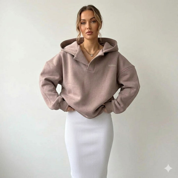 Emma | Effortless Oversized Sweatshirt with Crossover Hood