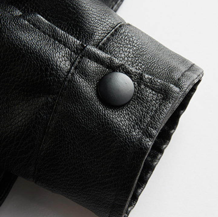 Eric | Polished Shearling Collar Leather Bomber Jacket