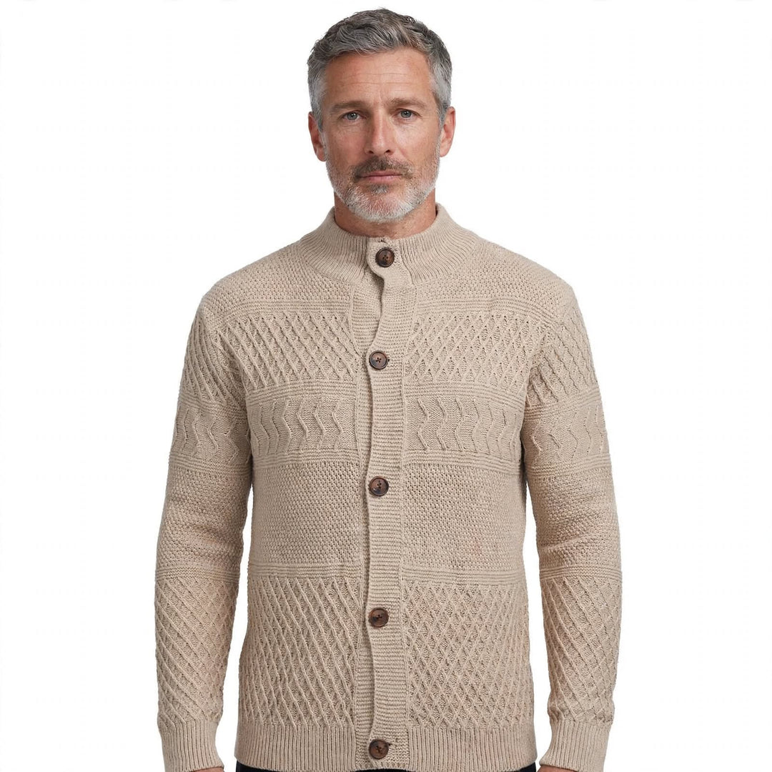 Ethan | Button Front Chunky Cable Knit Sweater Cardigan
