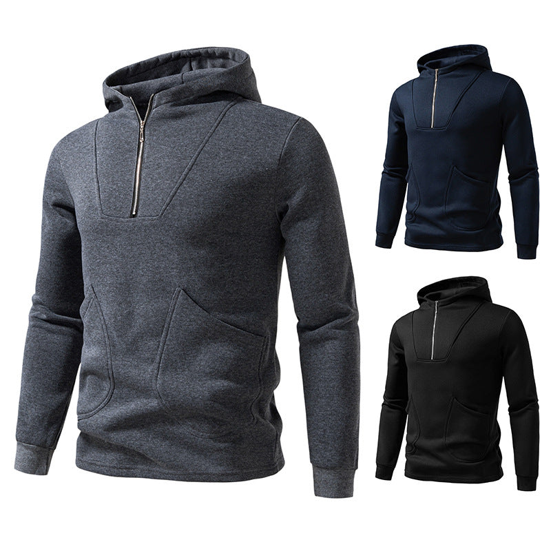 Ethan | Half-Zip Pullover Mens Hoodies with Kangaroo Pocket