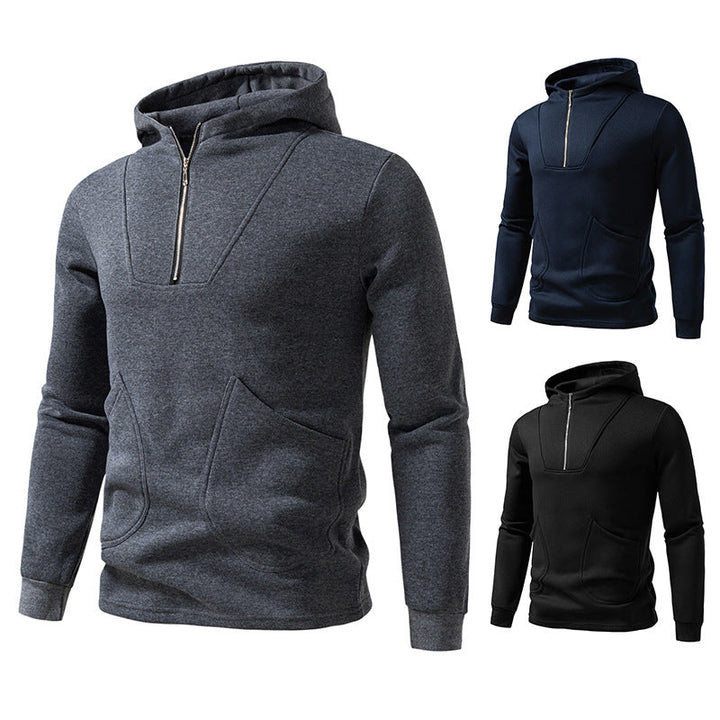 Ethan | Half-Zip Pullover Mens Hoodies with Kangaroo Pocket
