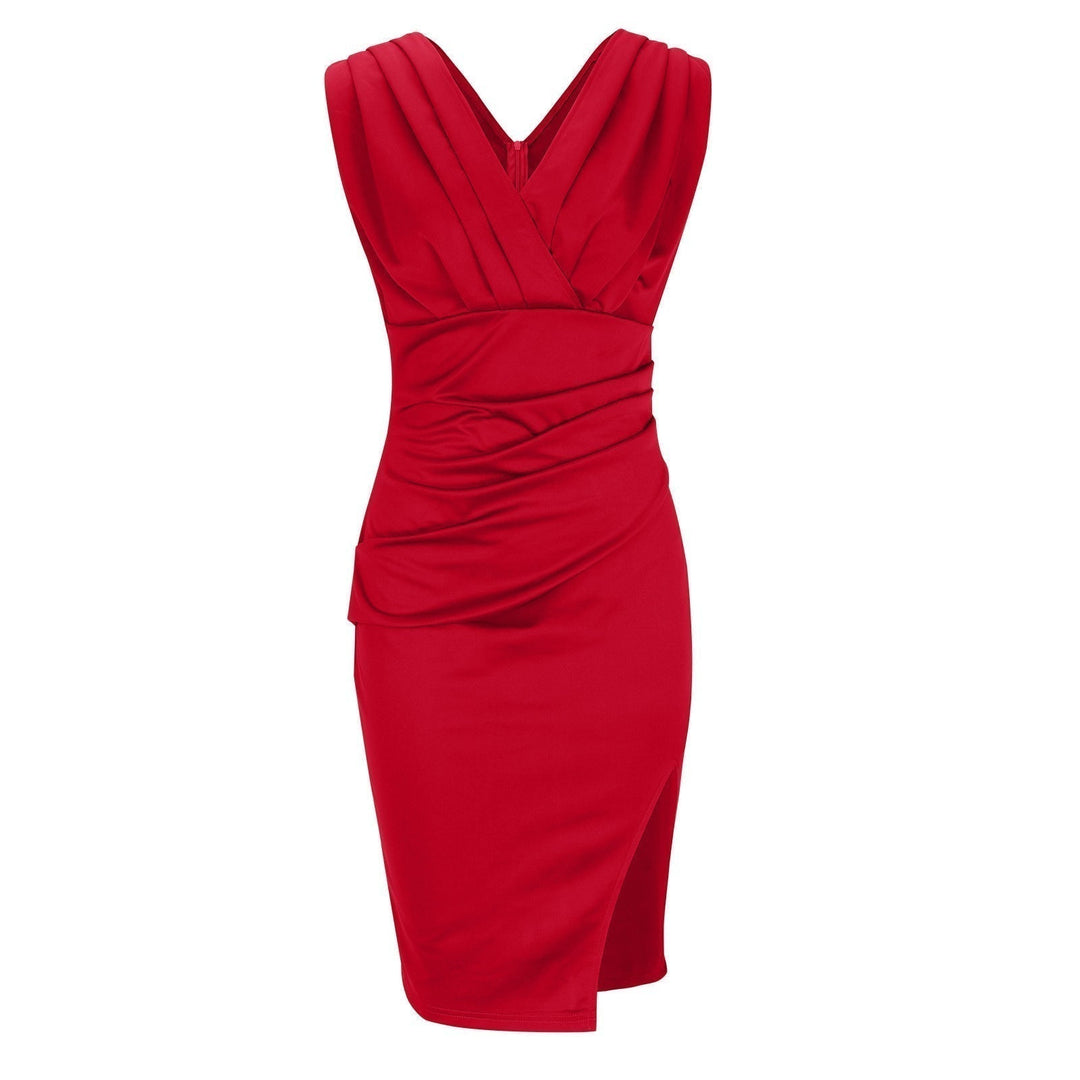 Evelyn | Classic Pleated Bodycon Mini Christmas Dress