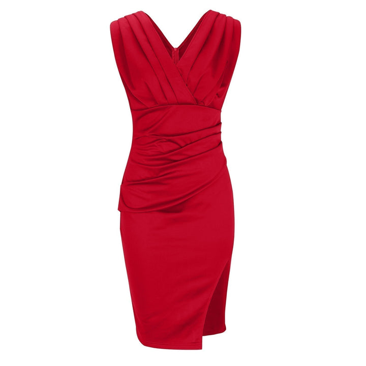 Evelyn | Classic Pleated Bodycon Mini Christmas Dress