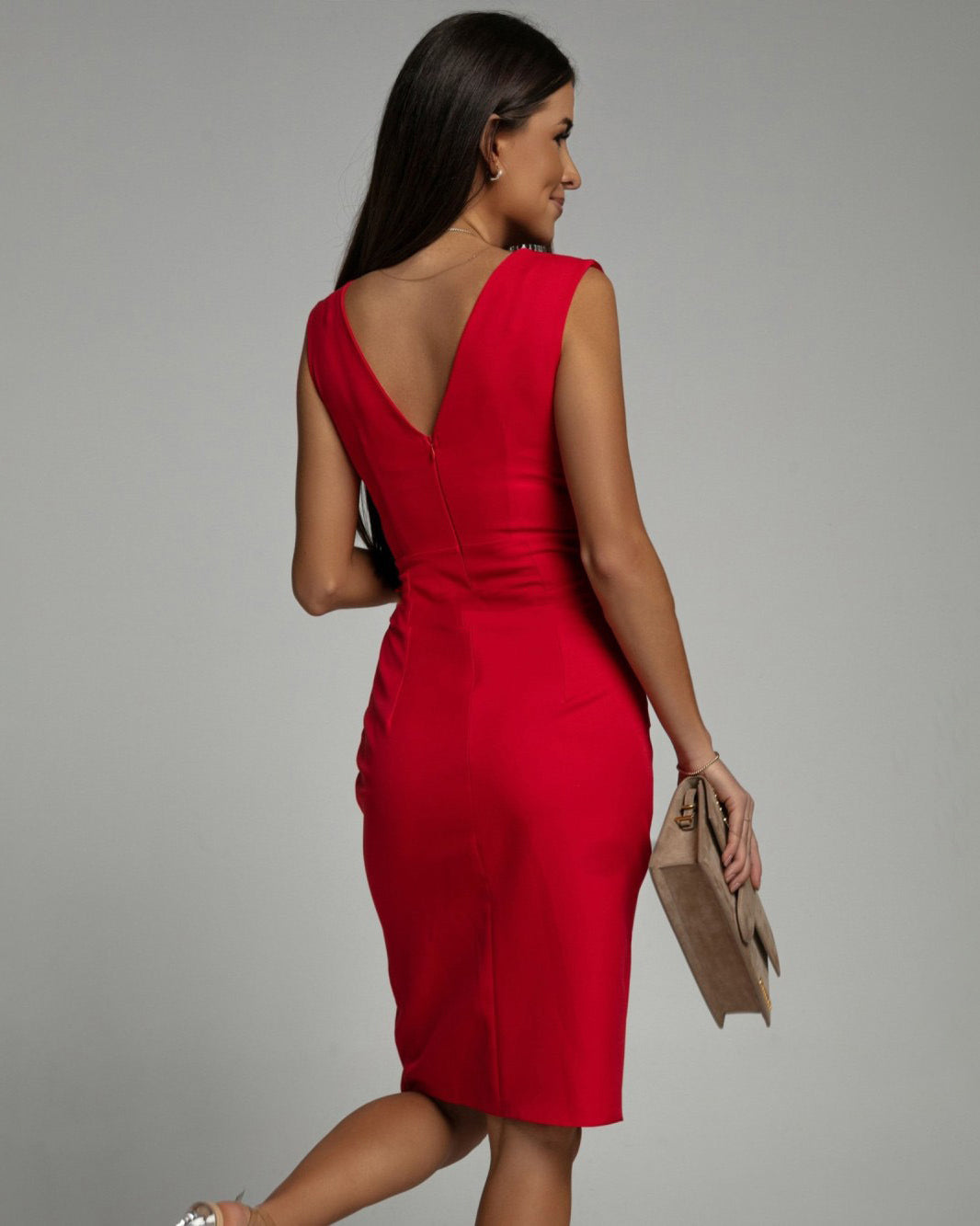 Evelyn | Classic Pleated Bodycon Mini Christmas Dress