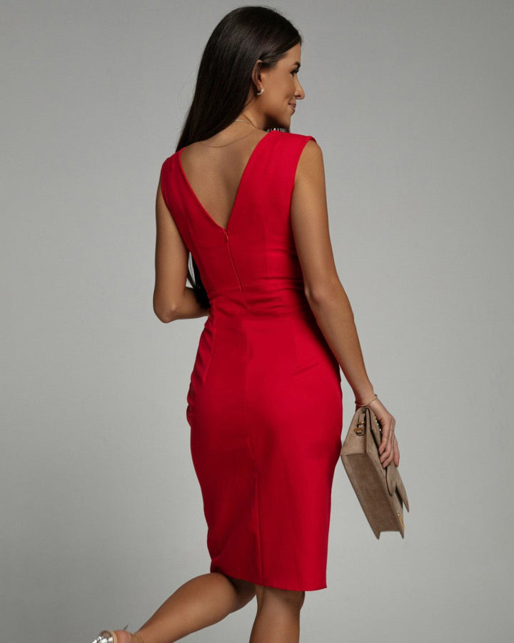 Evelyn | Classic Pleated Bodycon Mini Christmas Dress
