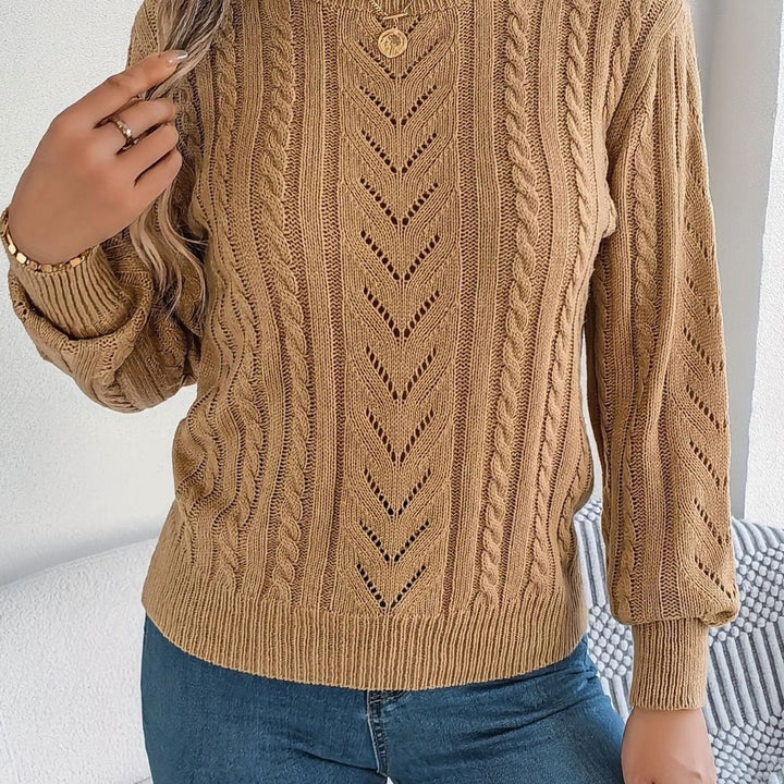 Evelyn | Elegant Cable-Knit Christmas Sweater Women Crew Neck Pullover