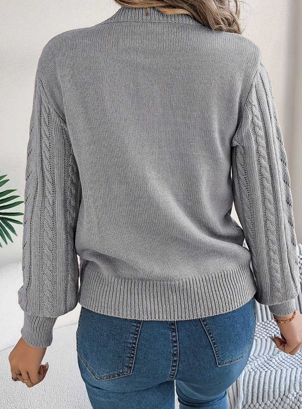 Evelyn | Elegant Cable-Knit Christmas Sweater Women Crew Neck Pullover