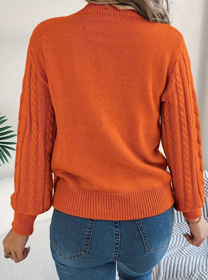 Evelyn | Elegant Cable-Knit Christmas Sweater Women Crew Neck Pullover