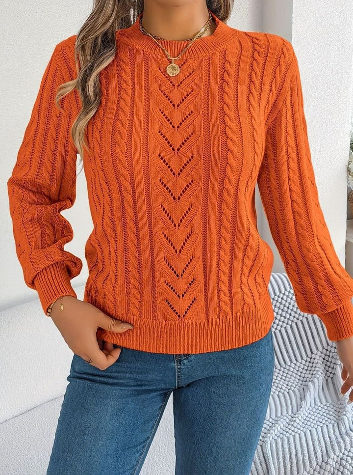 Evelyn | Elegant Cable-Knit Christmas Sweater Women Crew Neck Pullover