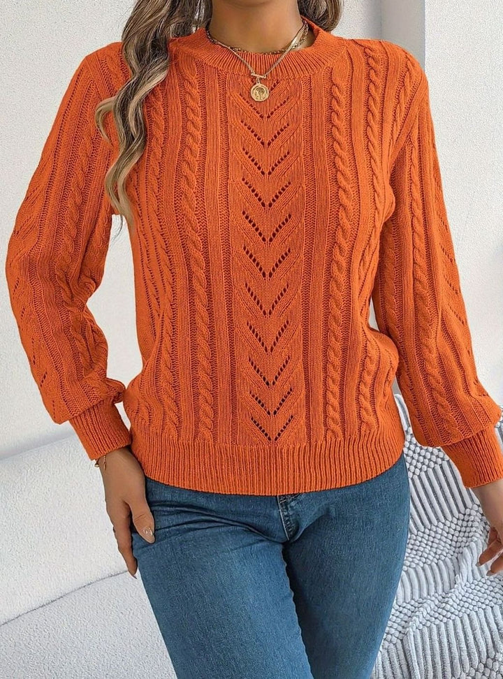 Evelyn | Elegant Cable-Knit Christmas Sweater Women Crew Neck Pullover