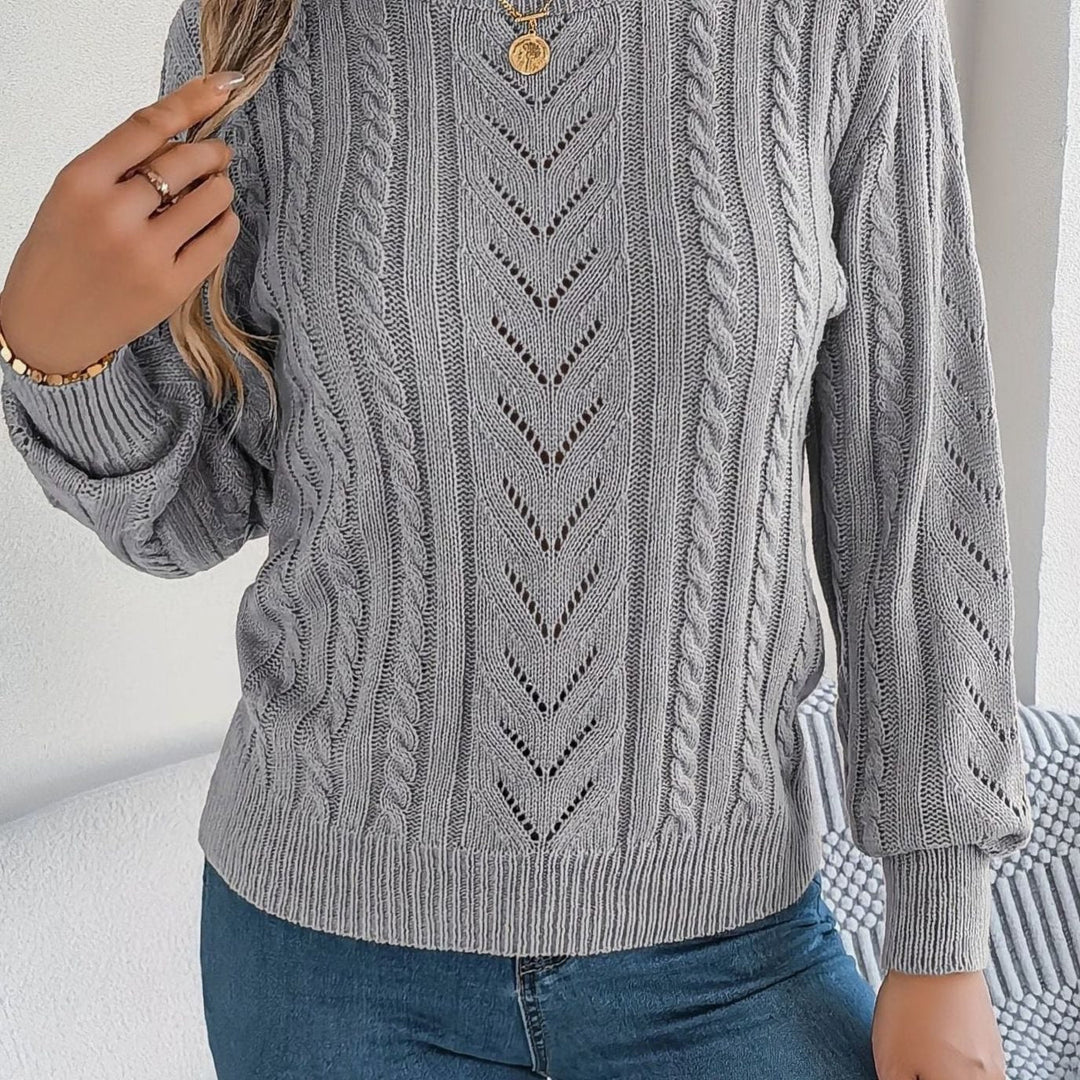 Evelyn | Elegant Cable-Knit Christmas Sweater Women Crew Neck Pullover