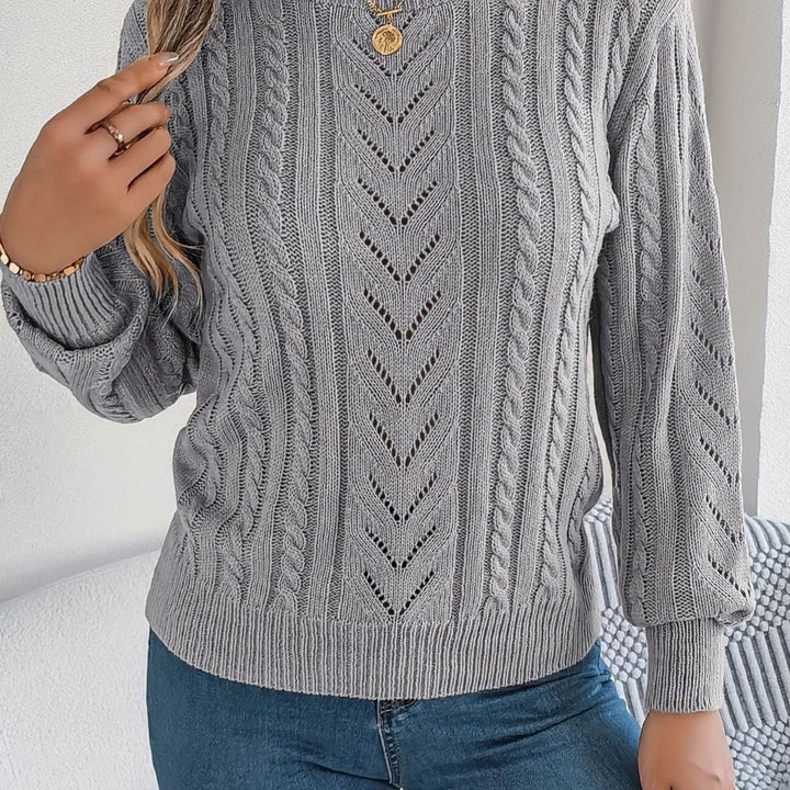 Evelyn | Elegant Cable-Knit Christmas Sweater Women Crew Neck Pullover
