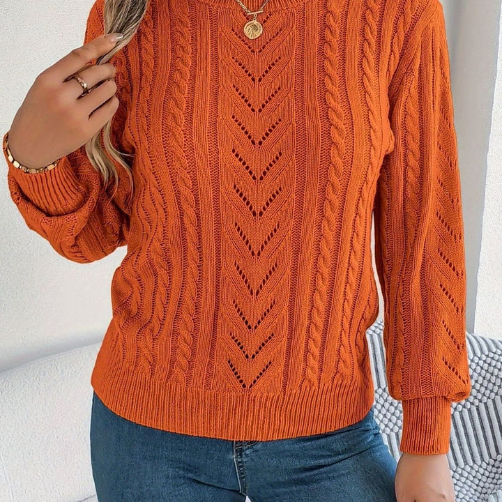 Evelyn | Elegant Cable-Knit Christmas Sweater Women Crew Neck Pullover
