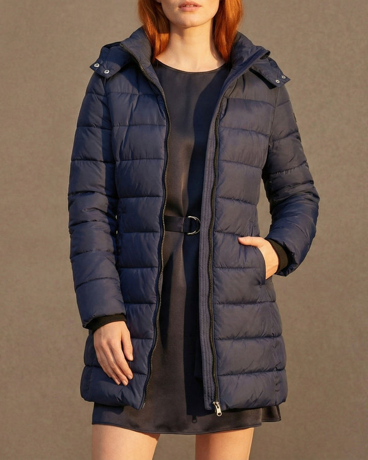 Frances | Relaxed Longline Hooded Puffer Jacket