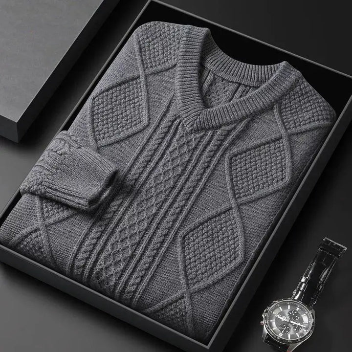 Frank | Cozy V-Neck Chunky Cable Knit Sweater